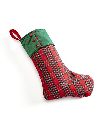 Giftcraft 681686 Christmas Plaid Stocking, 19 inch, Polyester