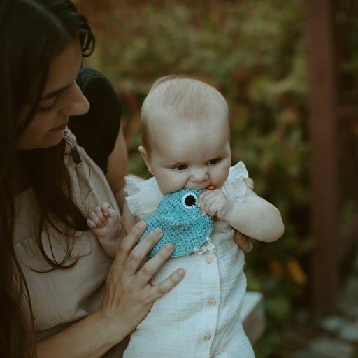 Pebble Little Bird Rattle-Duck Egg Blue | Handmade Knit Toy | Toddler or Baby Gift | Fair Trade | Machine Washable | CE Certified