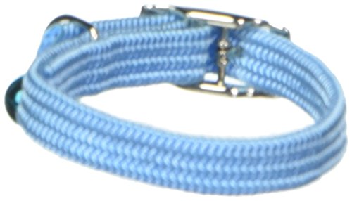 OmniPet Kool Kat Elastic Cat Safety Collar with Bell, Light Blue, 8"