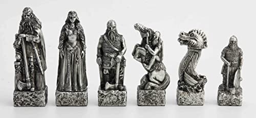 Unicorn Studio Veronese Design 4 3/8" Viking Norseman 32PC Chess Set Resin Figurine (No Board)