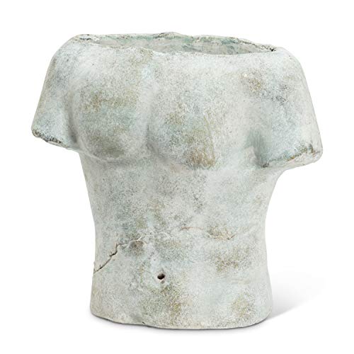 Abbott Collection  27-ATHENS-801 Male Torso Planter-9" H, Grey