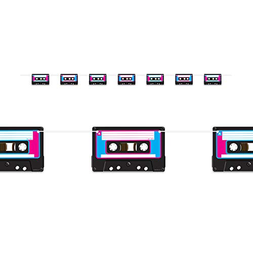 Beistle Retro Cassette Tape String Banner- 1 pc.