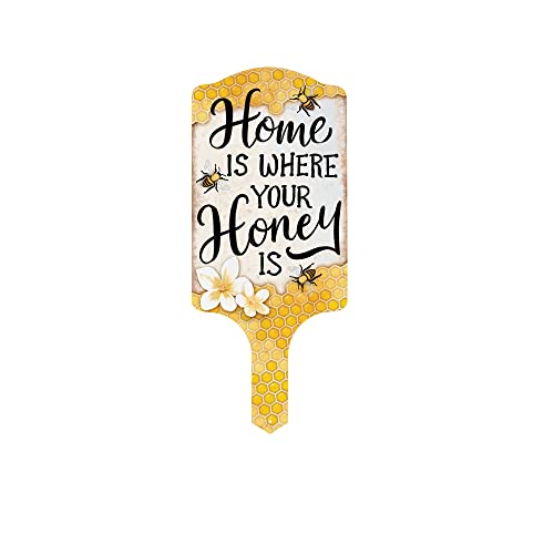 Carson Home 11948 Home is Where Your Honey is Garden Stake, 15.5-inch Length, UV Printed and Powder Coated Metal