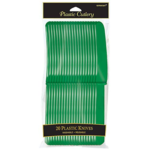 Amscan Plastic Premium Knives, 20 pieces, Festive Green