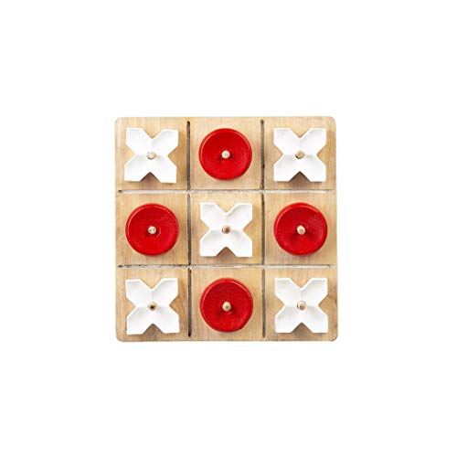 Ganz CB173853 Red and White Tic-Tac-Toe Game Board, 9-inch Width