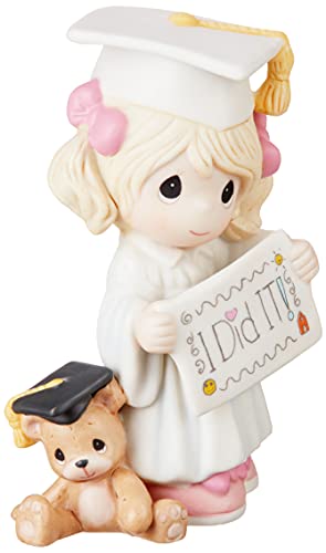 Precious Moments I Did It Graduation Girl With Teddy Bear Bisque Porcelain Home Decor Collectible Figurine 173014