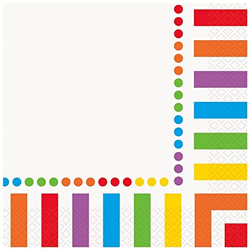 Unique Industries Rainbow Party Napkins, 16ct
