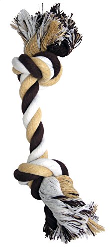 OmniPet Earthtone Dental Small Cotton Dog Toy, 10" Rope with Two Knots