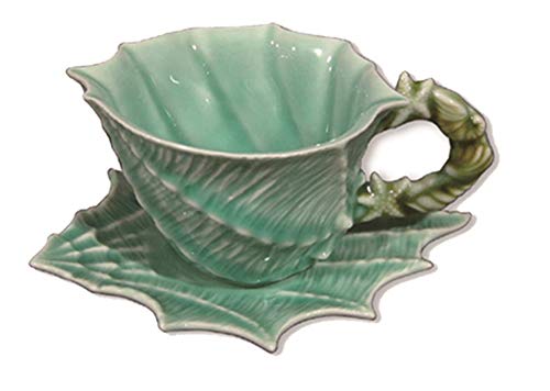 Blue Sky Clayworks Clayworkss Sky Ceramic Shell Figural Cup & Saucer Blue, Multi