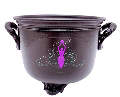 Kheops International New Age Source Metal Caudron w/Print Goddess,black