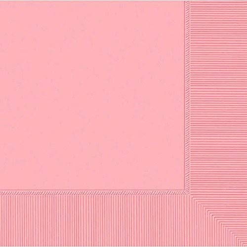 Amscan 2-Ply New Pink Luncheon Napkins - 6 1/2" x 6 1/2" 40 Ct. | Party Tableware