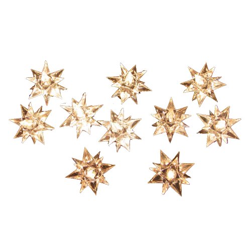 Kurt Adler 10-Light Diamond Star Light Set, Green/Clear