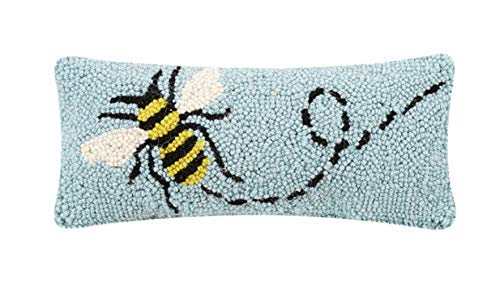 Peking Handicraft 30TG444C05OB Bee Blown Filled Hook Pillow, 12 inch Length