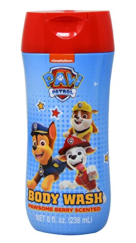 UPD Centric Brands Paw Patrol Kids Body Wash - Refreshing Childrens Bath for Shower and Time, Girls Boys Soap Pawsome Berry-Scented Cartoon 8 Fluid Ounces Ounce 203711