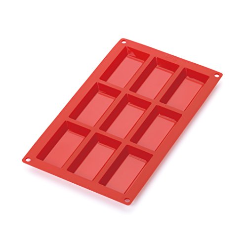 L√©ku√© 9 Cavities Financier Multi Cavity Baking Mold, Red, 0621009R01M022