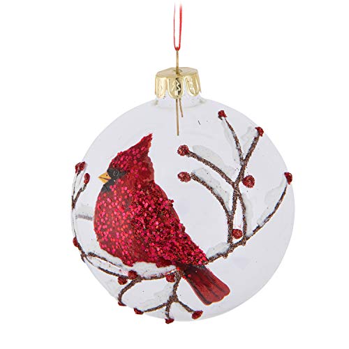 Abbott Collection  18-BALL-290 Cardinal Ball Ornament, 3 inches D, Red