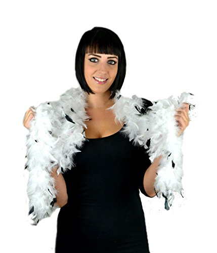 Midwest Design Touch of Nature 36808 Chandelle Boa, White with Black Tips