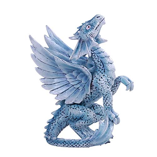 Pacific Trading Giftware Anne Stokes Age of Dragons Iced Blue Wind Dragon Wyrmling Home Tabletop Decorative Resin Figurine