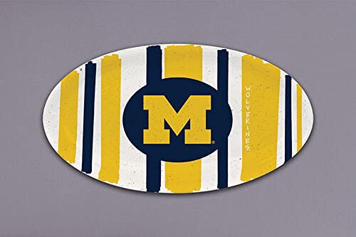 Magnolia Lane U of Michigan Striped Plate, 12-inch Width