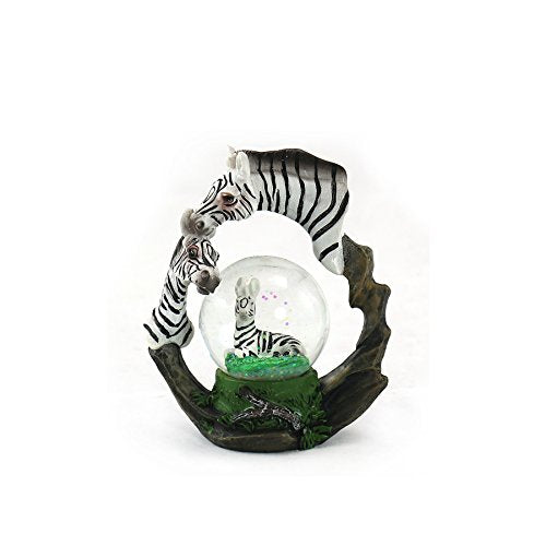 unison gifts YJF-556 4 INCH Zebra WATERGLOBE, Multicolor