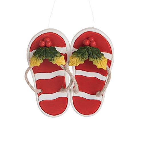 Beachcombers Resin Red Flipflop/Palm Ornament