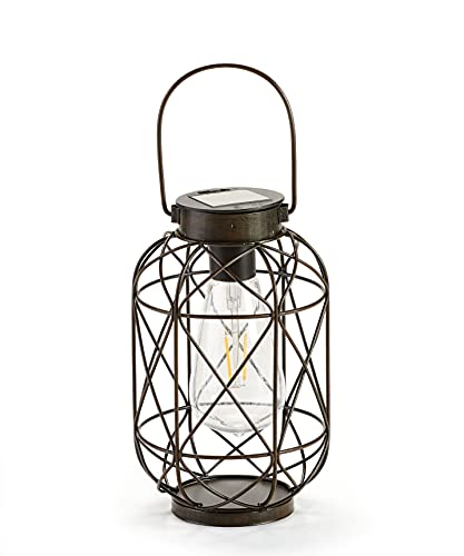 Giftcraft 717737 LED Black Lantern Modern, 12-inch Height, Metal