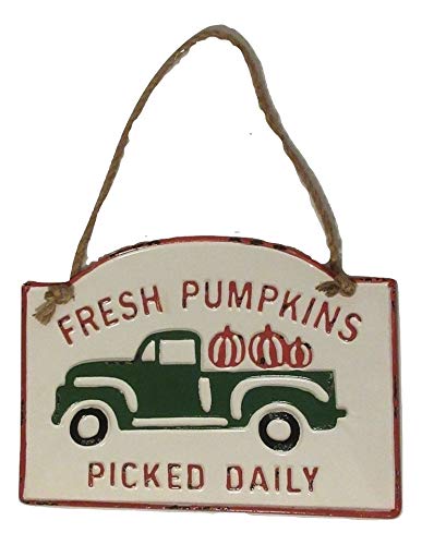 Upper Deck Farmhouse Fresh Pumpkins Picked Daily Embossed Sign