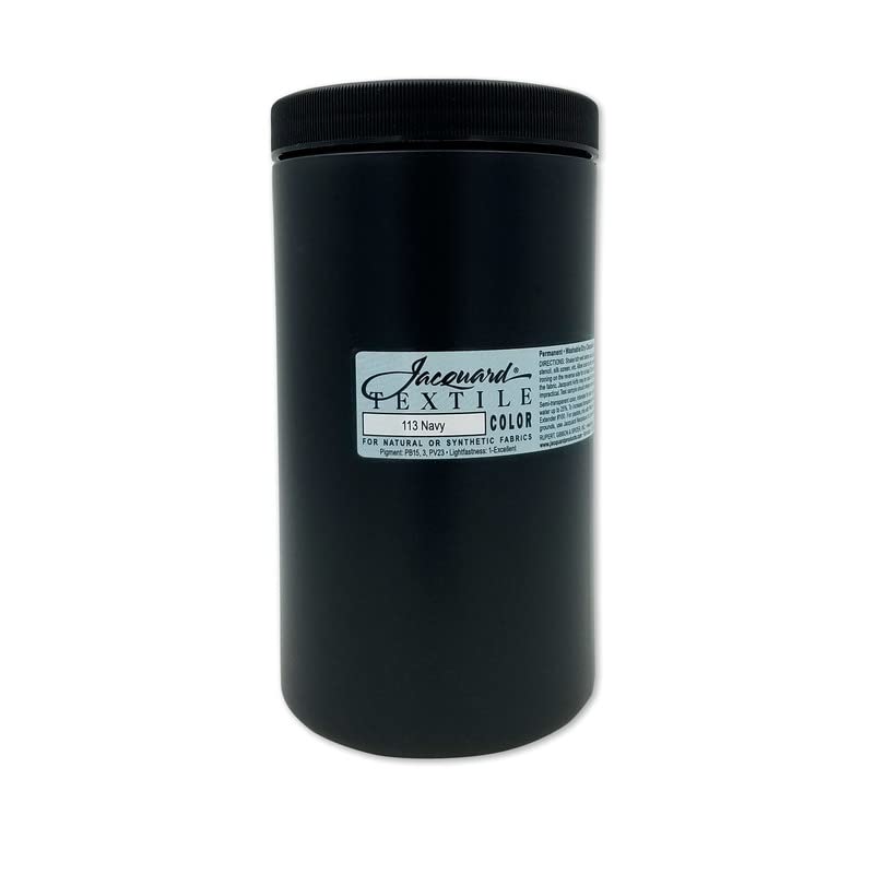Jacquard Fabric Paint for Clothes - 32 Oz Textile Color - Navy Blue - Leaves Fabric Soft - Permanent and Colorfast - Professional Quality Paints Made in USA - Holds up Exceptionally Well to Washing