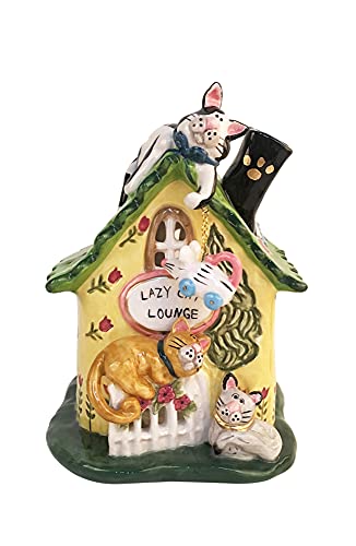Blue Sky Clayworks Ceramic Lazy Cat Lounge Candle House