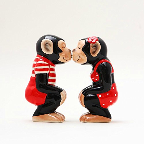 Pacific Trading Kissing Chimps Salt and Pepper Set