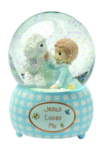 Precious Moments,  Jesus Loves Me, Boy, Resin Snow Globe, 102404