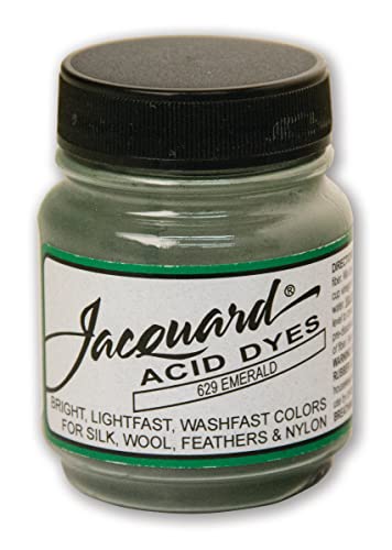 Jacquard Acid Dye for Wool, Silk and Other Protein Fibers, 1/2 Ounce Jar, Concentrated Powder, Emerald 629