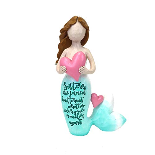 Beachcombers Resin Textured Mermaid with Heart 8.5-inch High