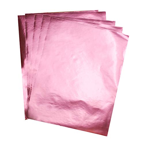 Hygloss Metallic Foil Paper for Arts and Crafts, Classroom Activities and Artists-Party or Holiday D√©cor-8.5" x 11"-Pink-100 Sheets, Pink 100 Piece