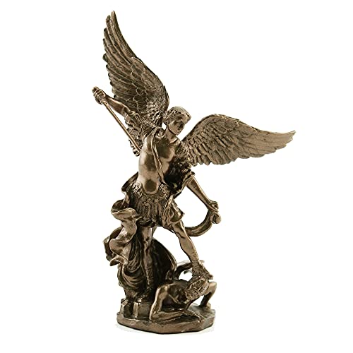 Unicorn Studios St. Michael Standing Over Demon With Sword Religious Sculpture 7 7/8" High