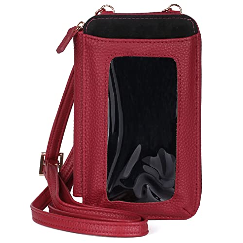 JYS Enterprise Julia Buxton Pebble RFID Everywhere Crossbody Red