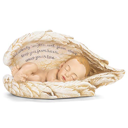 Roman Joseph Studio Sleeping Baby Wrapped in Angel Wings Figurine