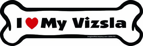 Imagine This Company Bone Car Magnet, I Love My Vizsla, 2-Inch by 7-Inch