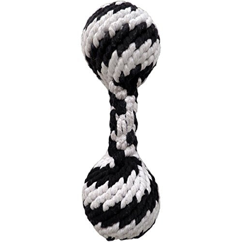 Scoochie Pet Products Super Scooch Braided Rope Squeaker Dumbbell Dog Toy, Large, 12-Inch