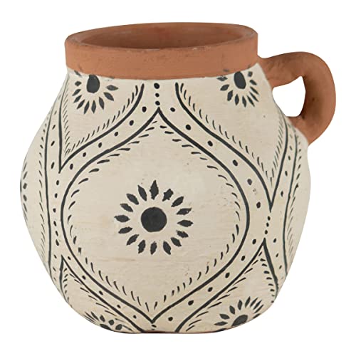 Foreside Home & Garden White Sunburst Terracotta Bud Vase
