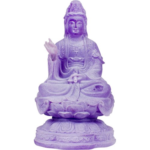 Kheops International Polyresin Meditating Kwan Yin Figurine Purple