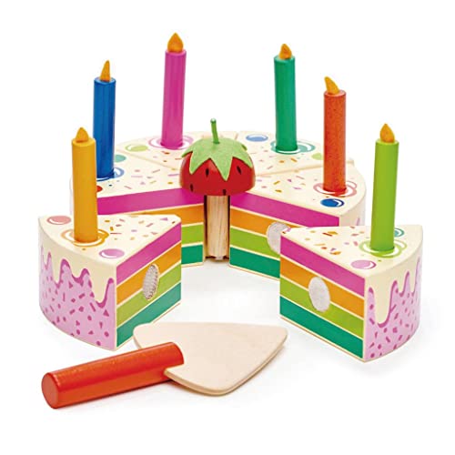Tender Leaf Toys - Pretend Play Food Birthday Cake Rainbow Birthday Cake