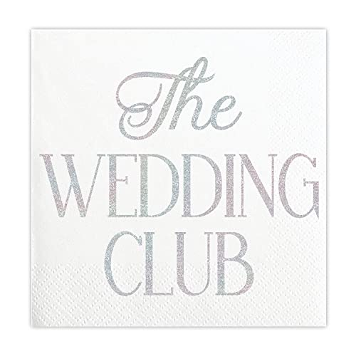 Creative Brands Slant Collections Beverage/Cocktail Paper Napkins, 5 x 5-Inches (20-Count), Wedding Club