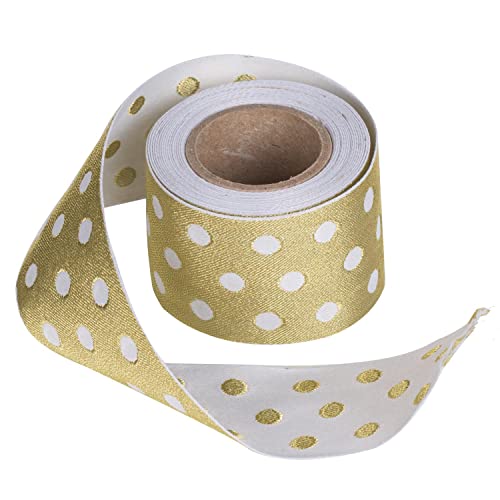 A&B Home T41919-AB 2" Gold Polka Dot Ribbon