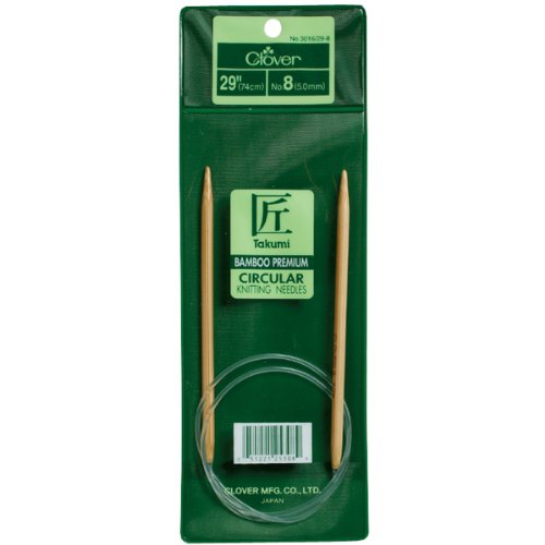 Clover Takumi Bamboo Circular 29-Inch Knitting Needles, Size 5
