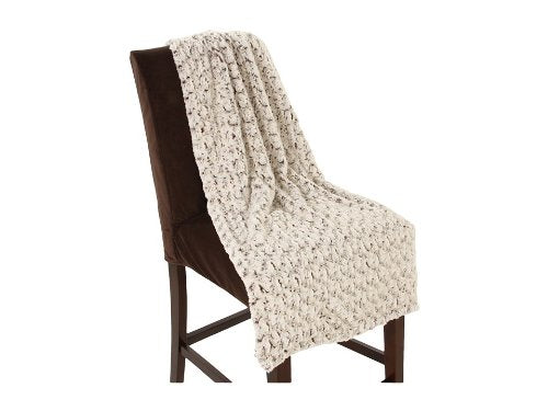 Bedford Cottage Rose Petal Faux Fur Polyester Throw Color: Beige