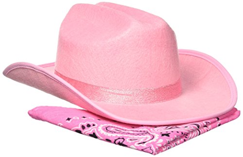 Aeromax Junior Cowboy Hat with Bandanna, Pink Sparkle, Youth