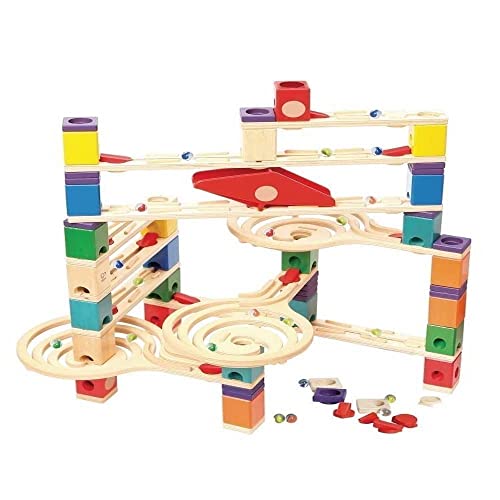 Hape Quadrilla Wooden Marble Run Construction - Vertigo - Quality Time Playing Together Wooden Safe Play - Smart Play for Smart Families