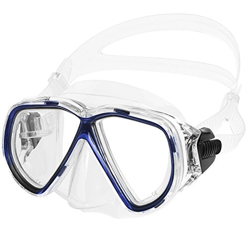IST M75-1 Martinique Narrow Dual-Window Diving Snorkeling Mask (Clear Blue)