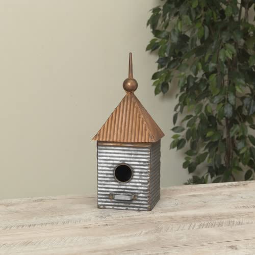 Gerson International Antique Birdhouse, 13.7 Inch Height, Metal